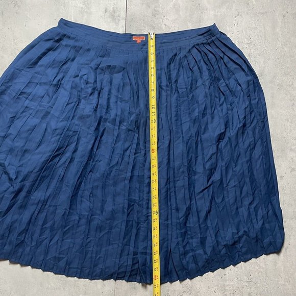 ModCloth Blue A Line Pleated Zip Polyester Skirt Women's Plus Size 3X MINT - Picture 6 of 9